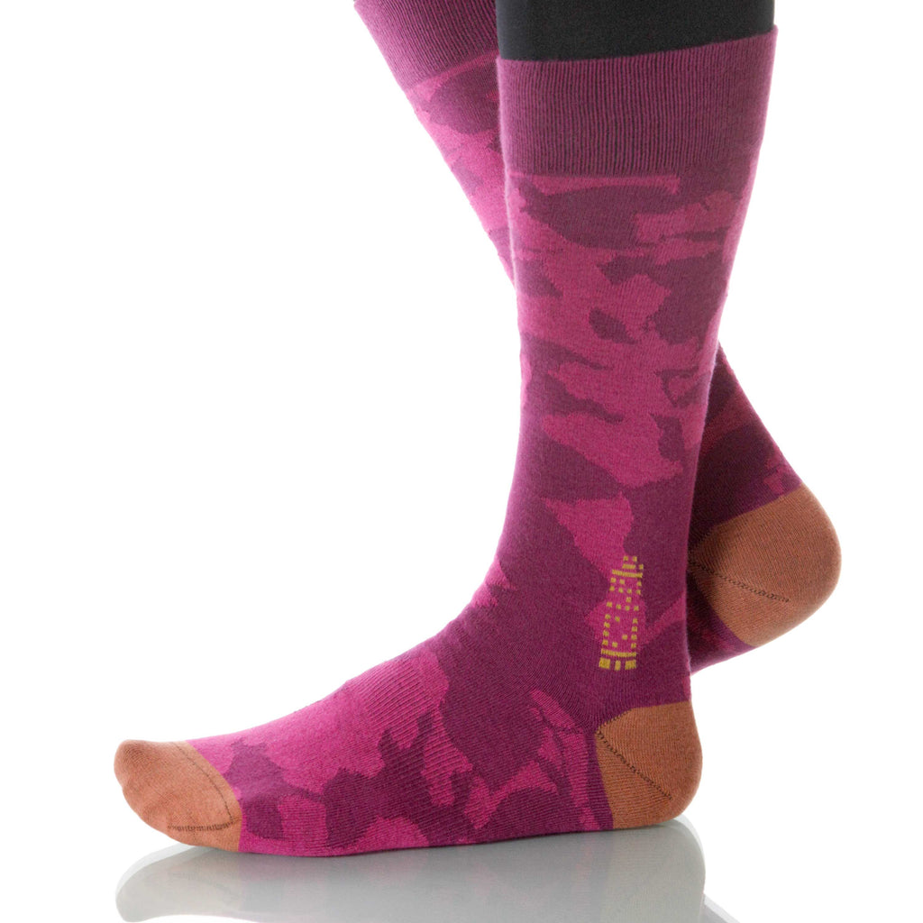 Manzanita Canopy Socks; Men's or Women's Supima Cotton Red/Pink XOAB