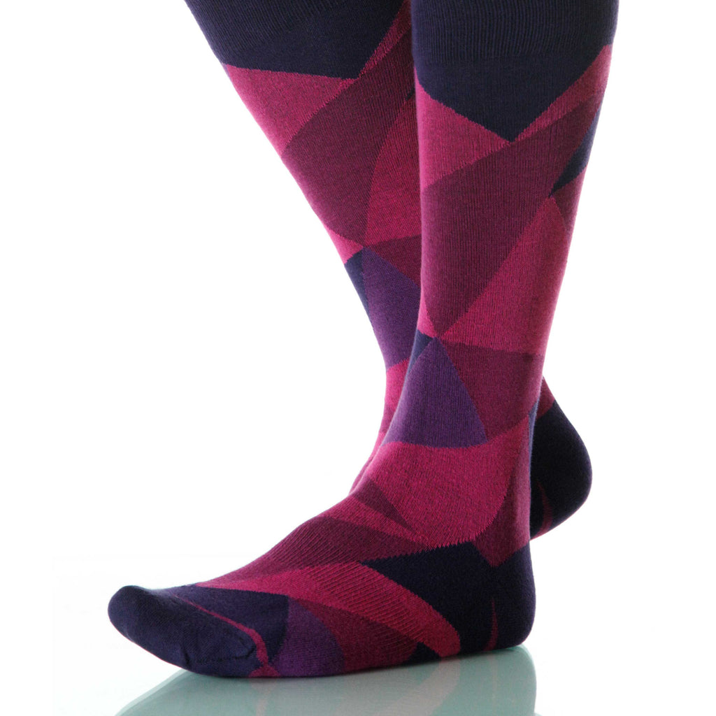 Rose Diamond Socks; Men's or Women's Supima Cotton - Violet - XOAB
