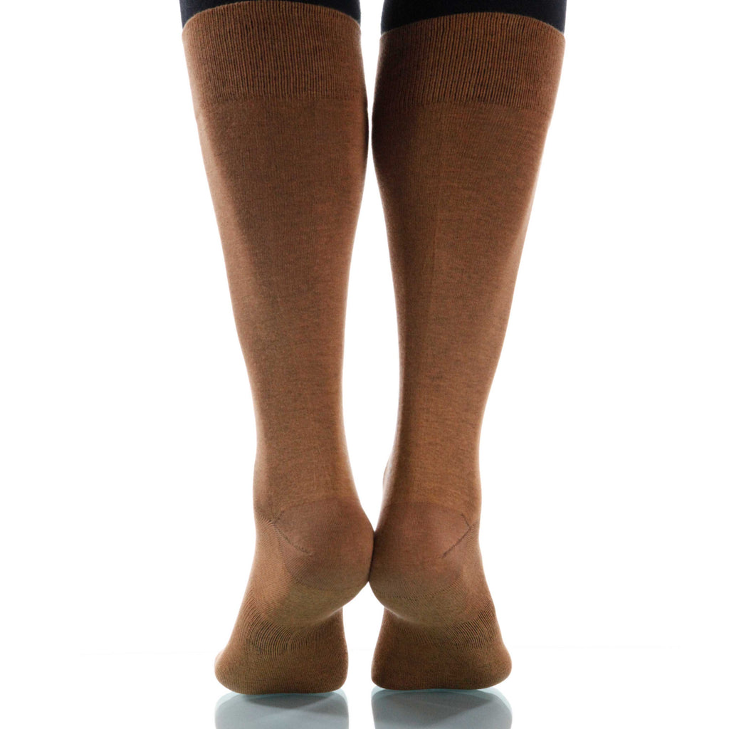 Hazelnut Solid Socks; Men's or Women's Supima Cotton - Brown - XOAB