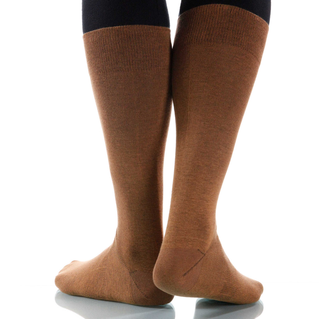 Hazelnut Solid Socks; Men's or Women's Supima Cotton - Brown - XOAB