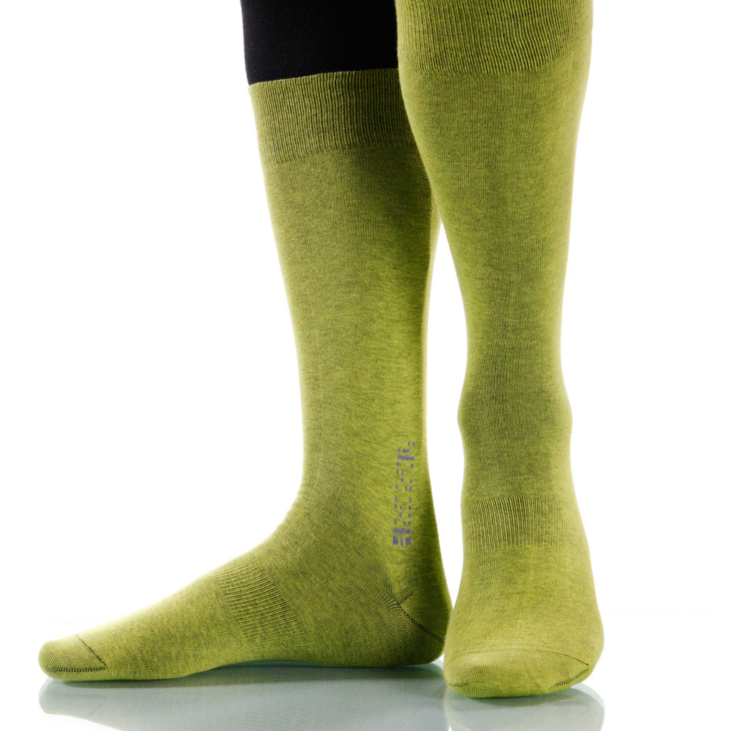 Lime Solid Socks; Men's or Women's Supima Cotton - Green - XOAB