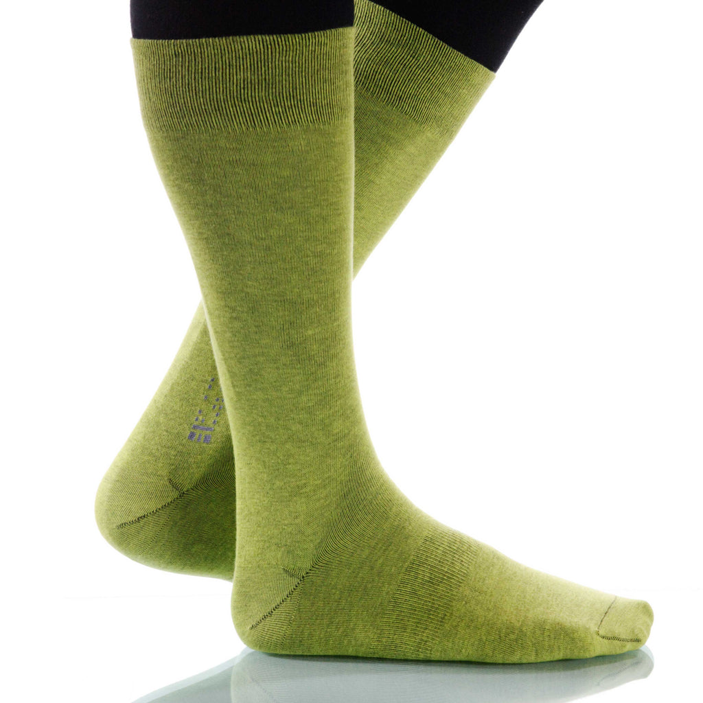 Lime Solid Socks; Men's or Women's Supima Cotton - Green - XOAB