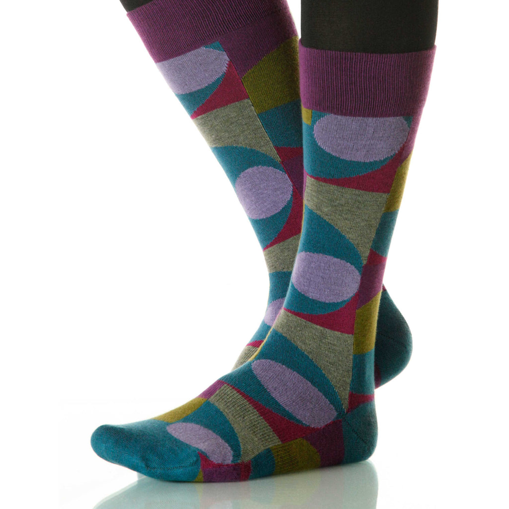 Gibson Martini Socks; Men's or Women's Merino Wool Violet/Blue XOAB