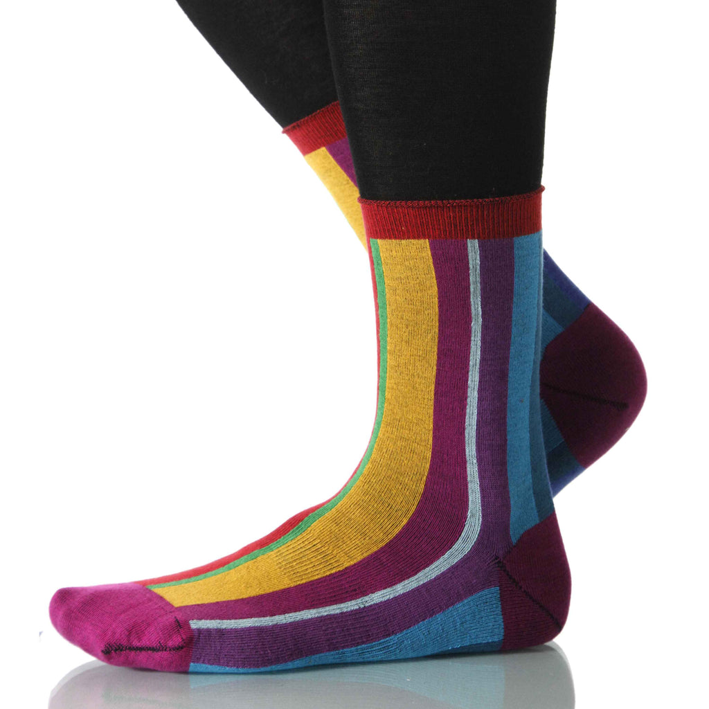 Rainbow Vertical Stripe - Ankle Height