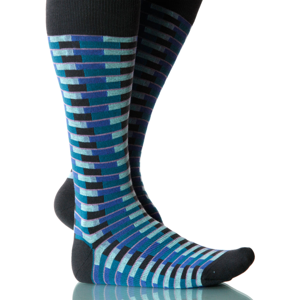 Ocean Singapore Socks; Men's or Women's Merino Wool - Blue - XOAB