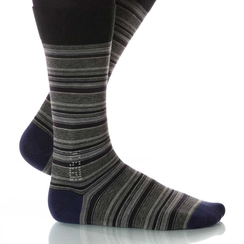 Anthracite Strata Socks; Men's or Women's Supima Cotton Gray XOAB