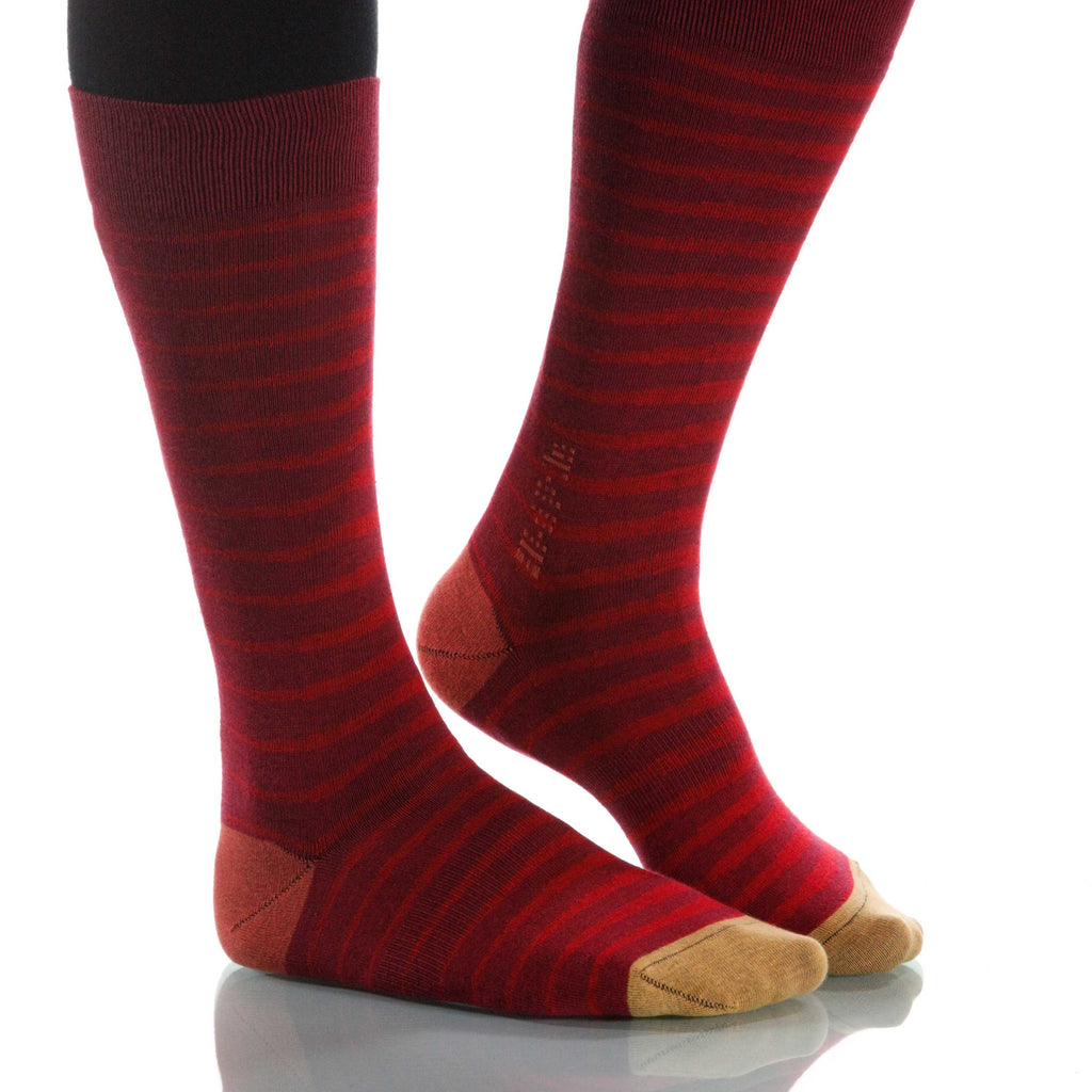 Scarlet Zebra Socks; Men's or Women's Supima Cotton - Red - XOAB